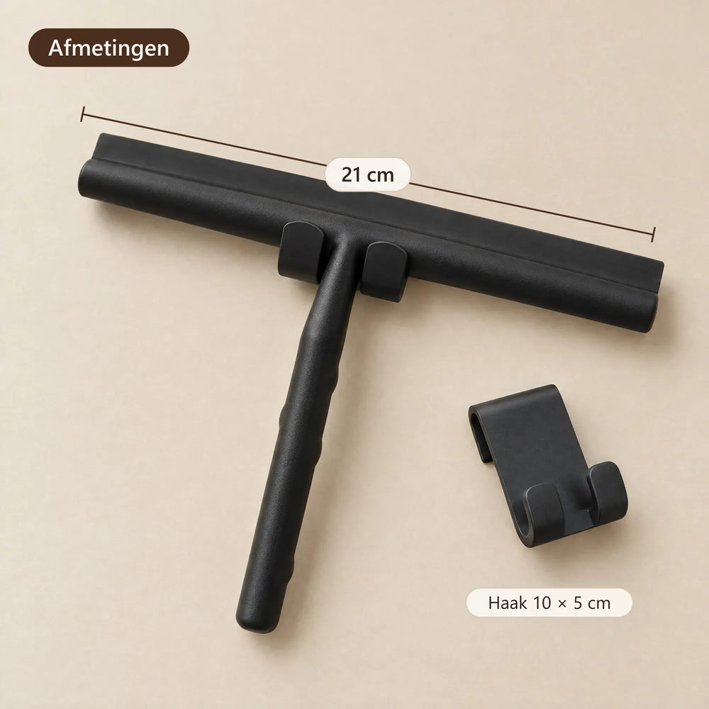 Afmetingen: wisser 21 cm breed, haakje 10 × 5 cm
