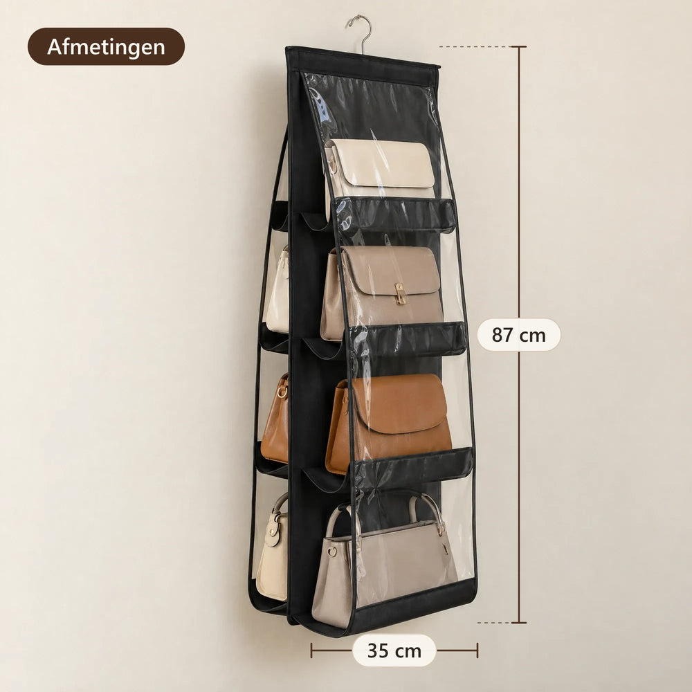 Afmetingen van de tassenorganizer: 35 × 87 cm