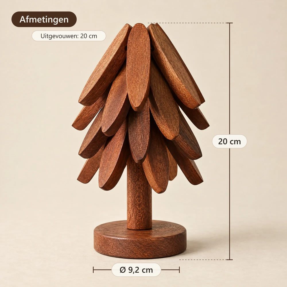 Afmetingen: 20 cm hoog, voet Ø 9,2 cm, onderzetter 20 cm