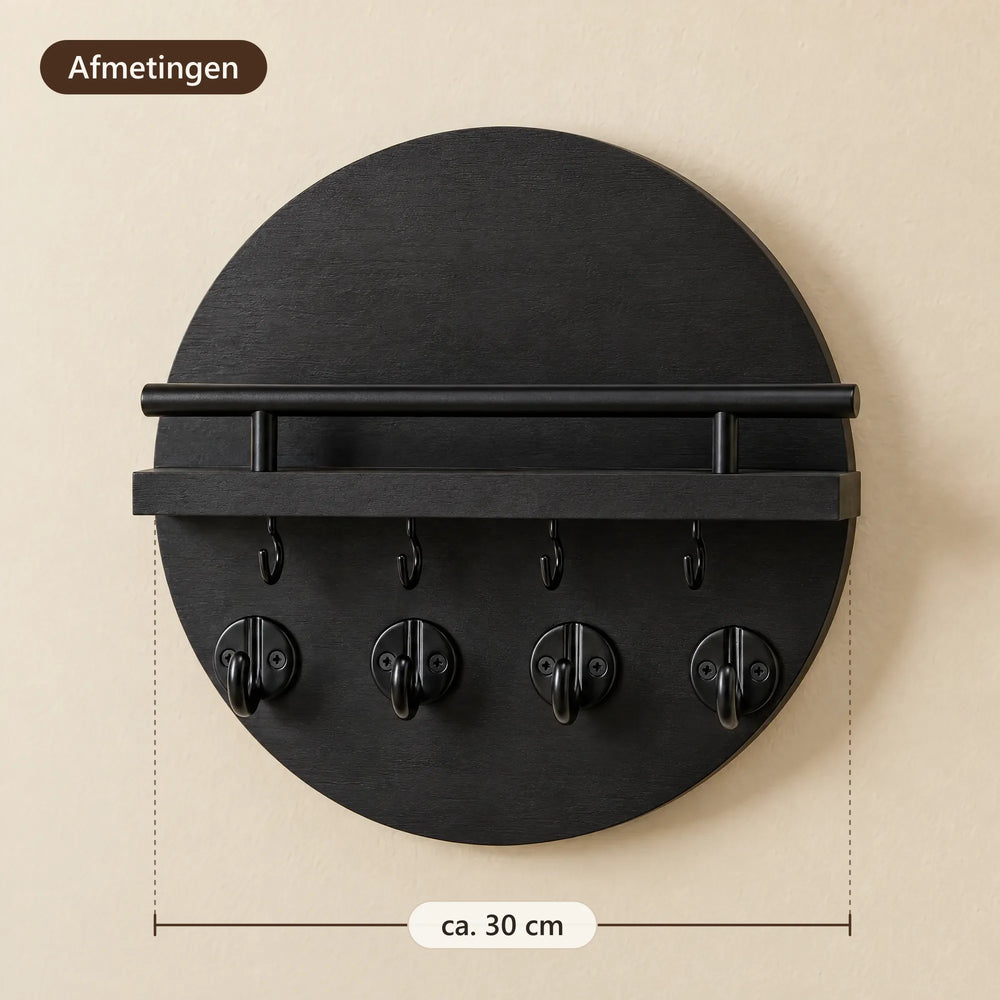 Afmetingen van het ronde sleutelrek: ca. 30 cm