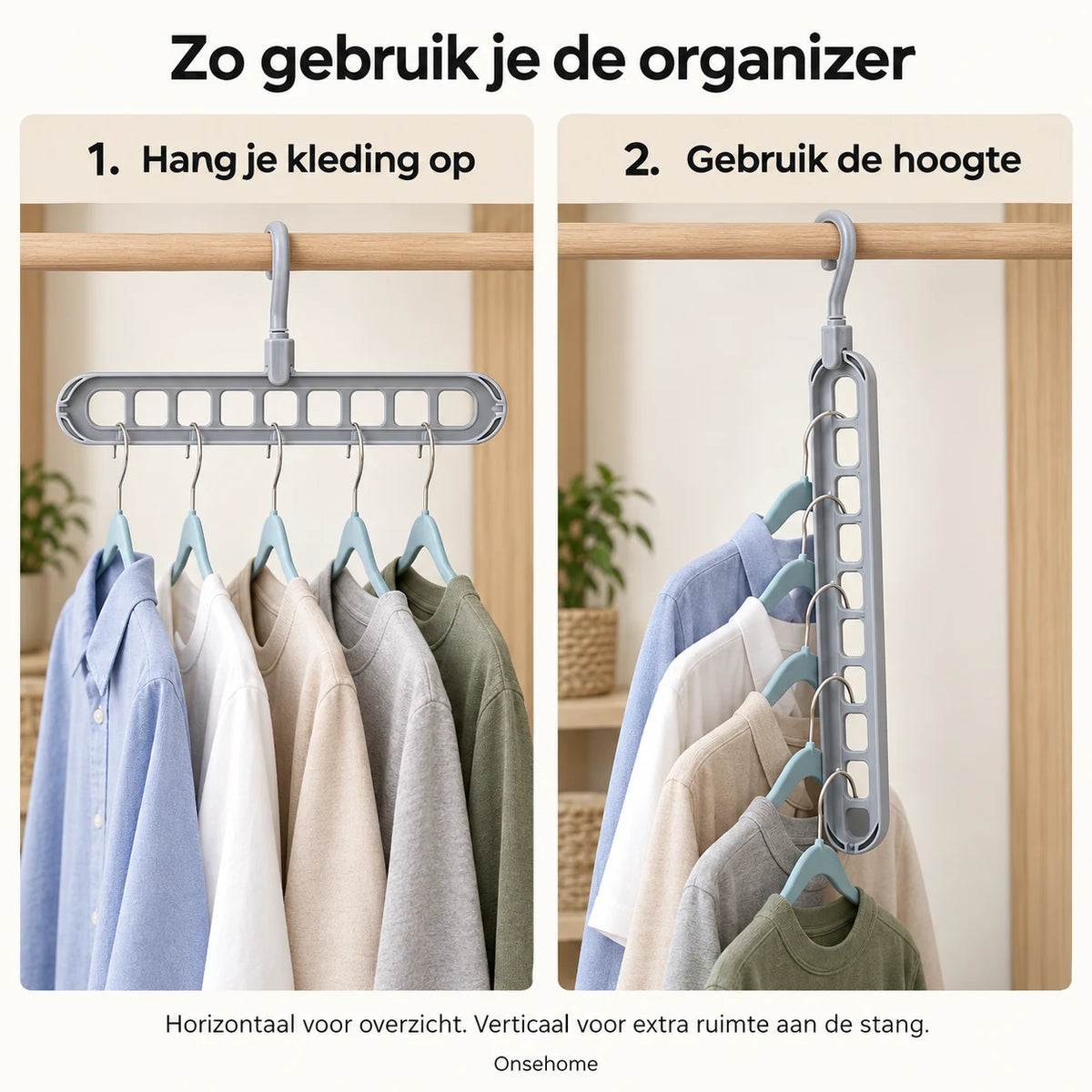 Zo gebruik je de organizer: horizontaal of verticaal aan de stang