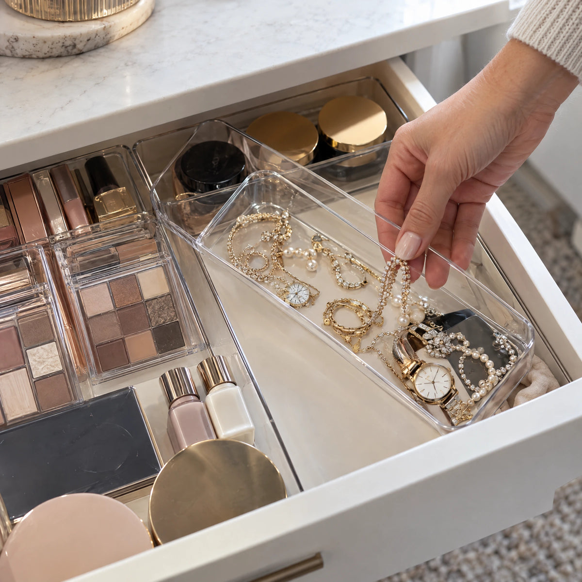 Transparante acryl lade-organizers