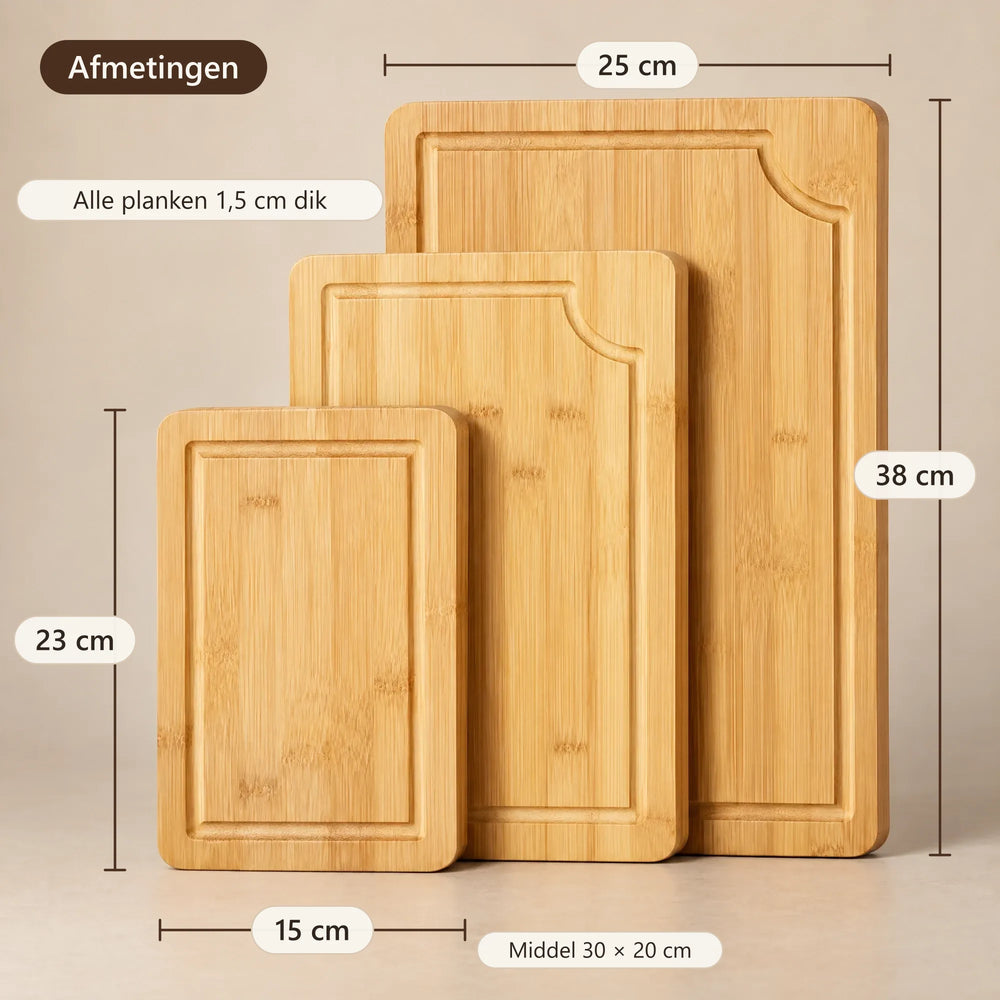 Afmetingen: 38 × 25, 30 × 20 en 23 × 15 cm, 1,5 cm dik