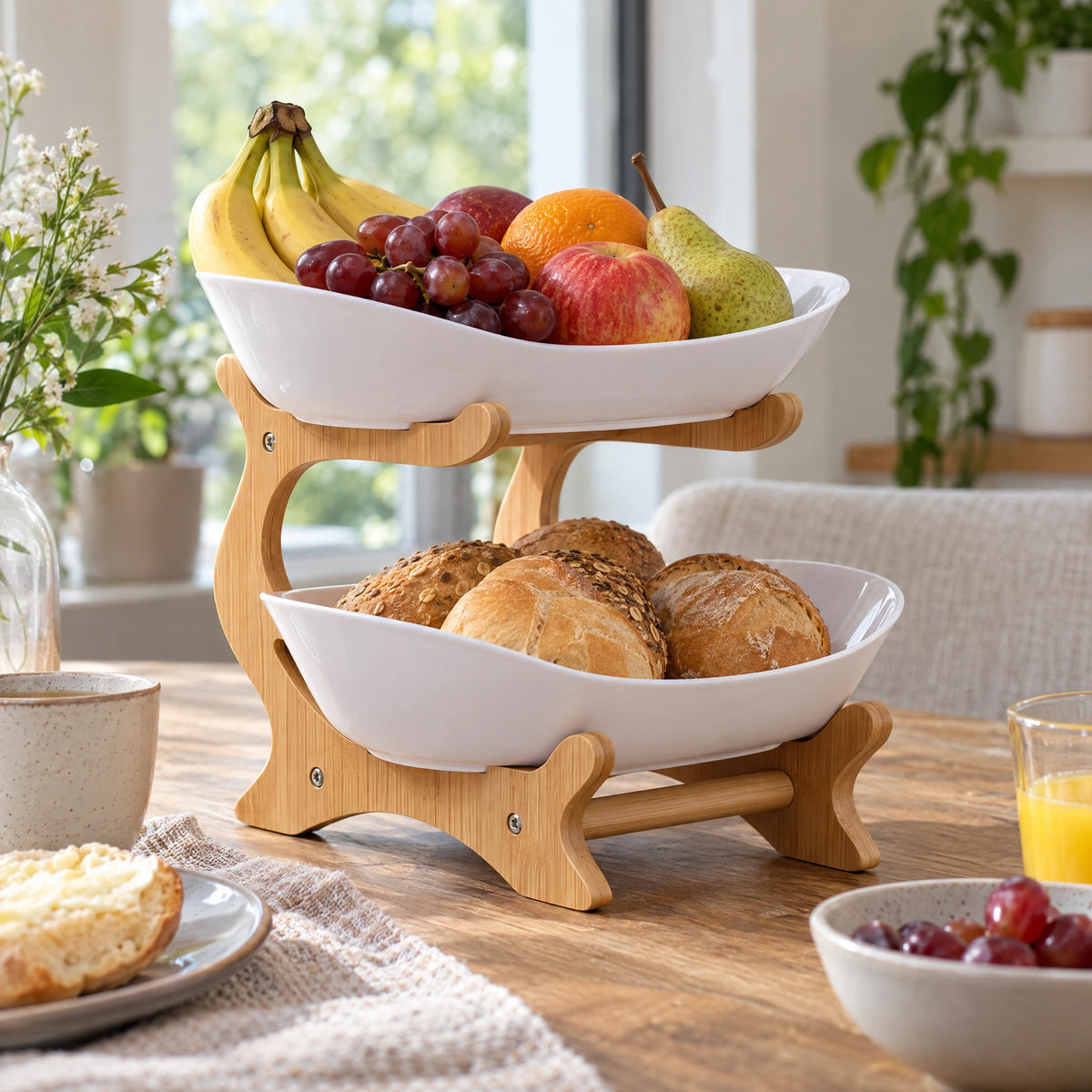 Fruitetagère met 2 of 3 schalen