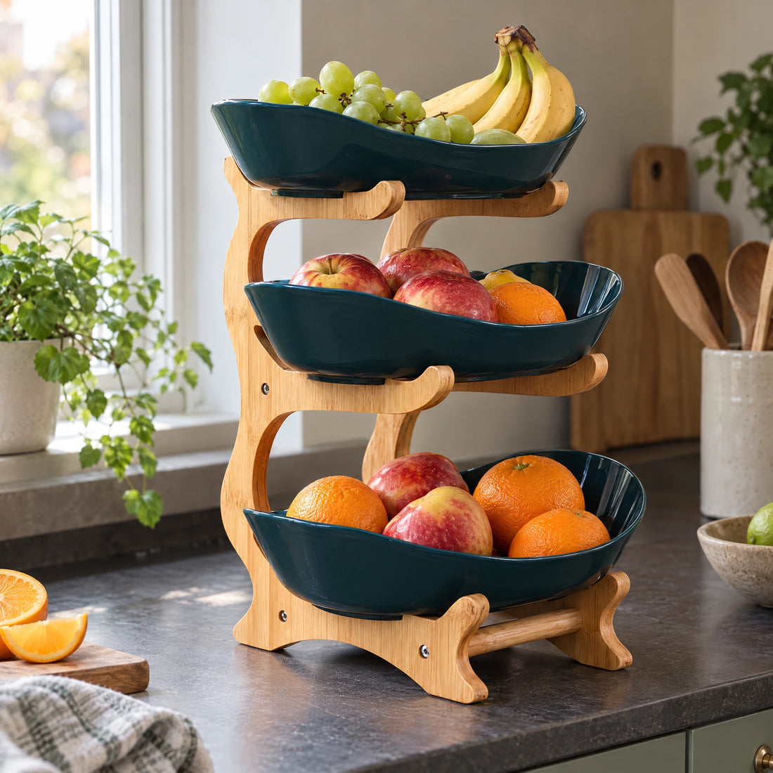Fruitetagère met 2 of 3 schalen