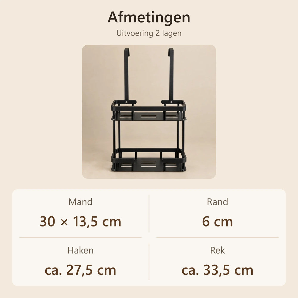 Afmetingen van het hangende doucherek