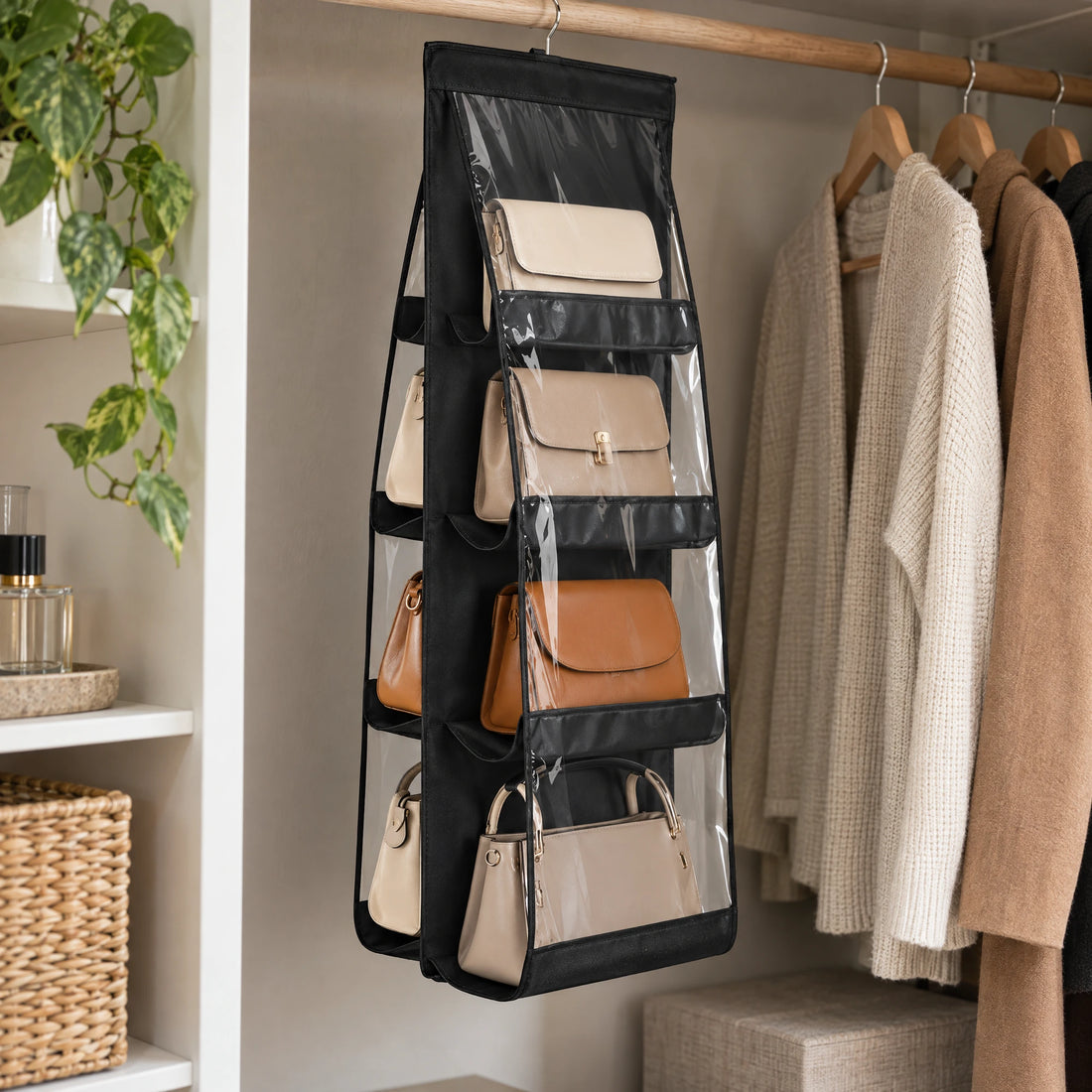 Hangende tassenorganizer met 8 vakken