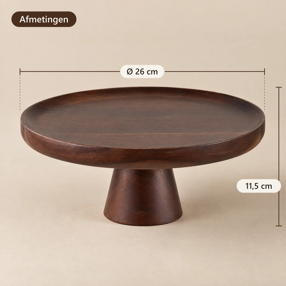 Afmetingen van het taartplateau: Ø 26 cm, 11,5 cm hoog