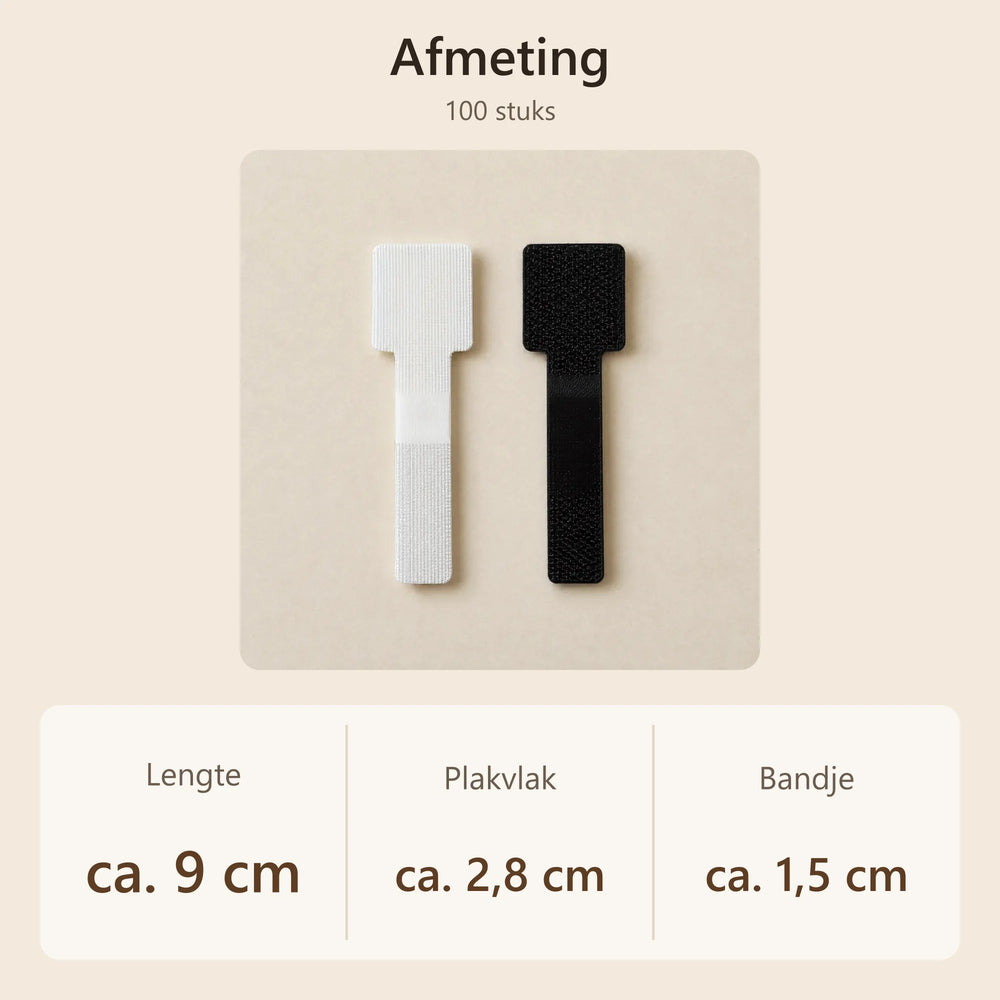 Afmeting van een kabelhouder: ca. 9 × 2,8 cm