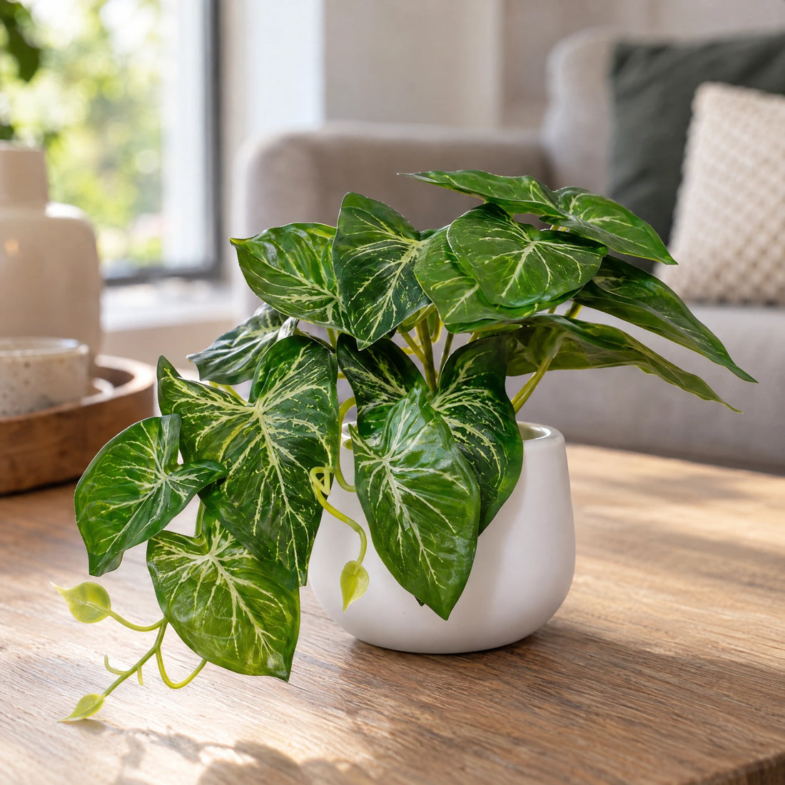 Kunstplanten in witte pot – set van 4