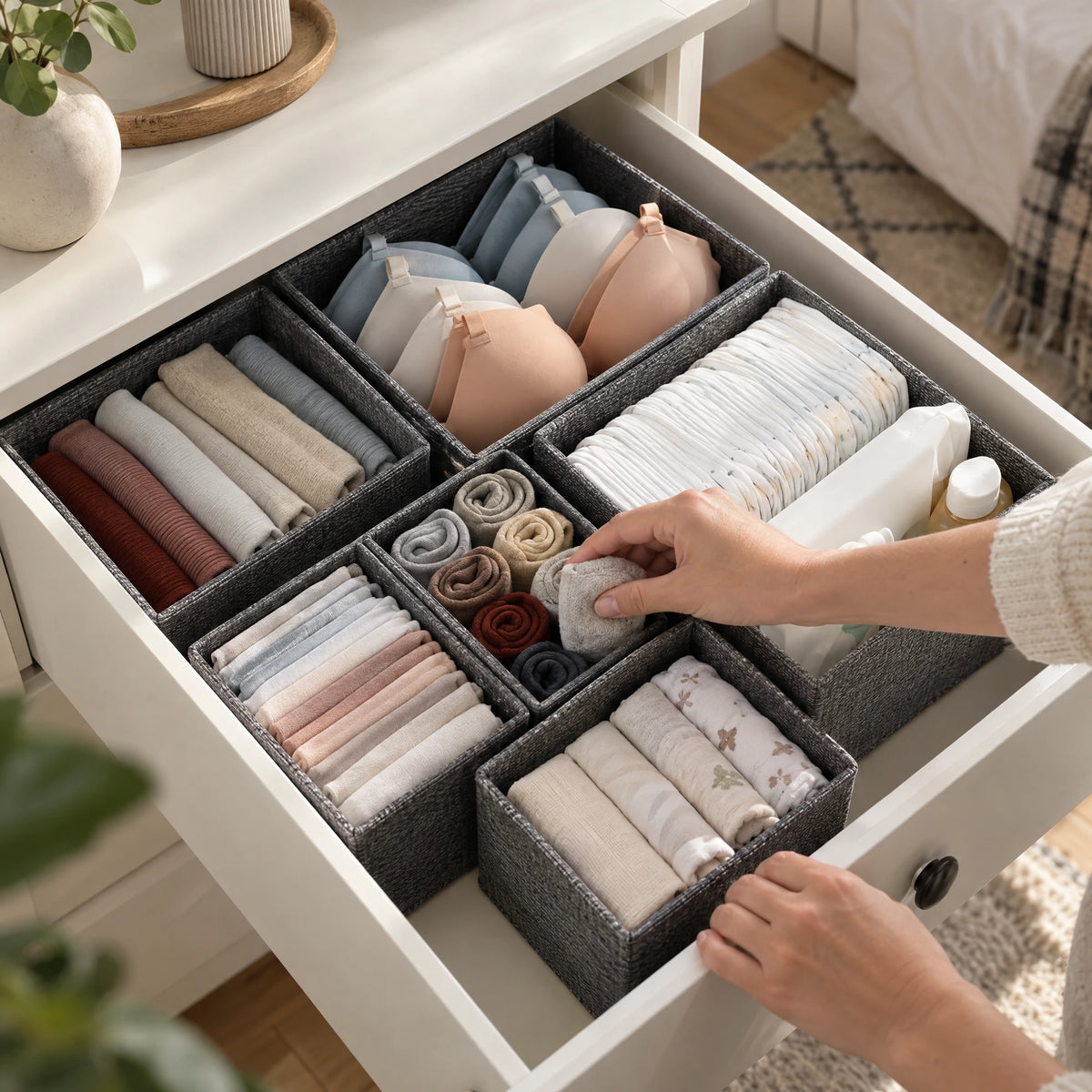Lade-organizers van stof – set van 6