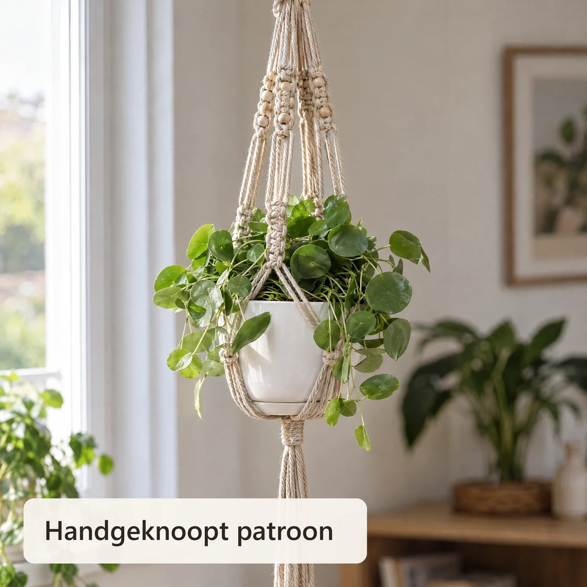 Close-up van de knopen van de macramé hanger