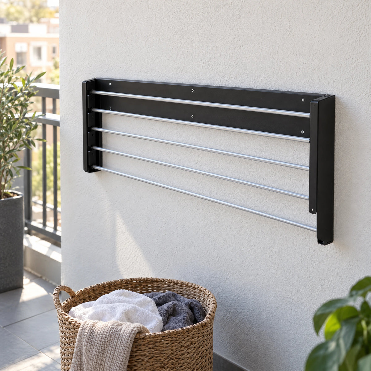Opklapbaar droogrek voor aan de muur – 80 cm
