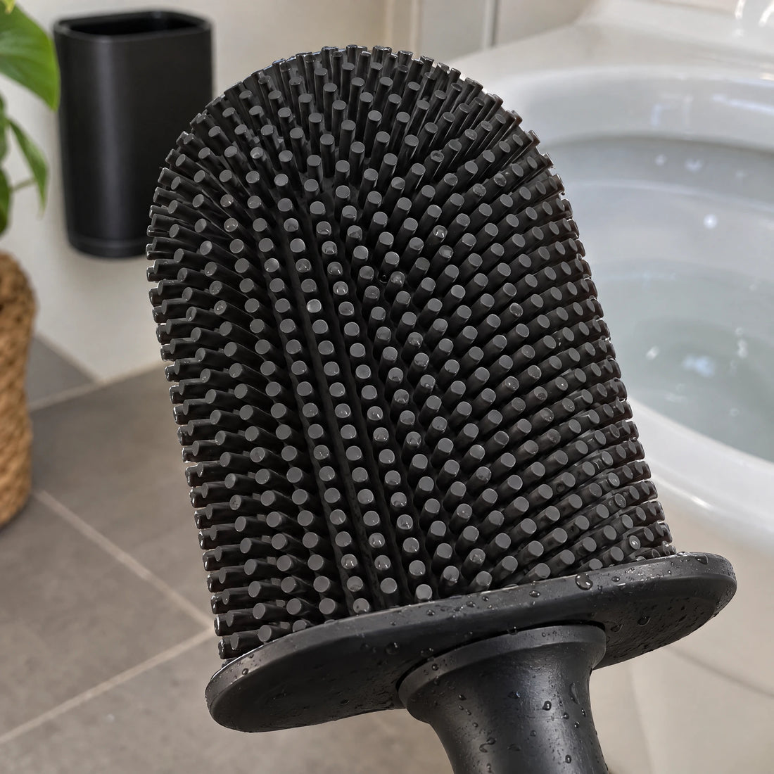 Siliconen toiletborstel met wandhouder