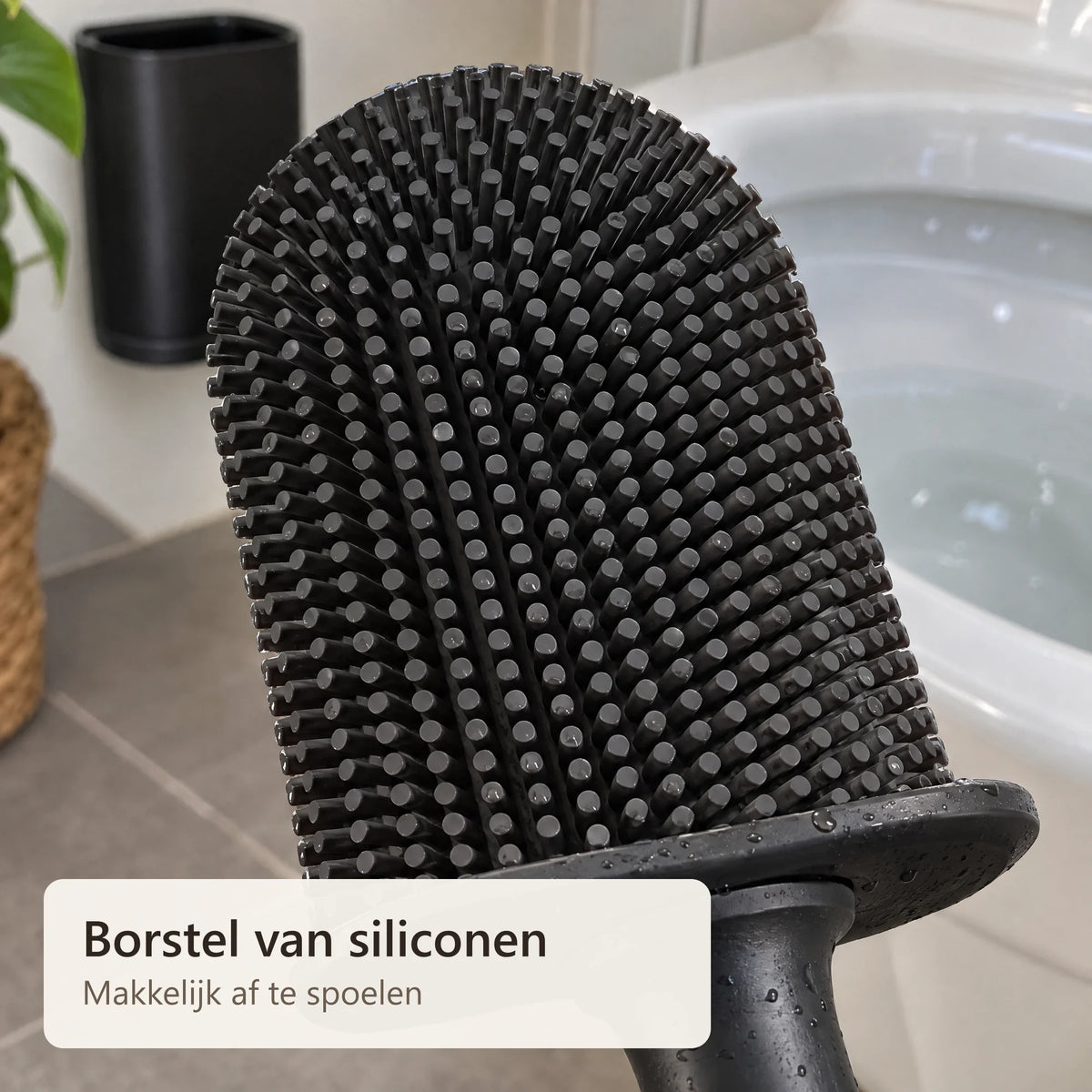 Close-up van de siliconen borstelkop