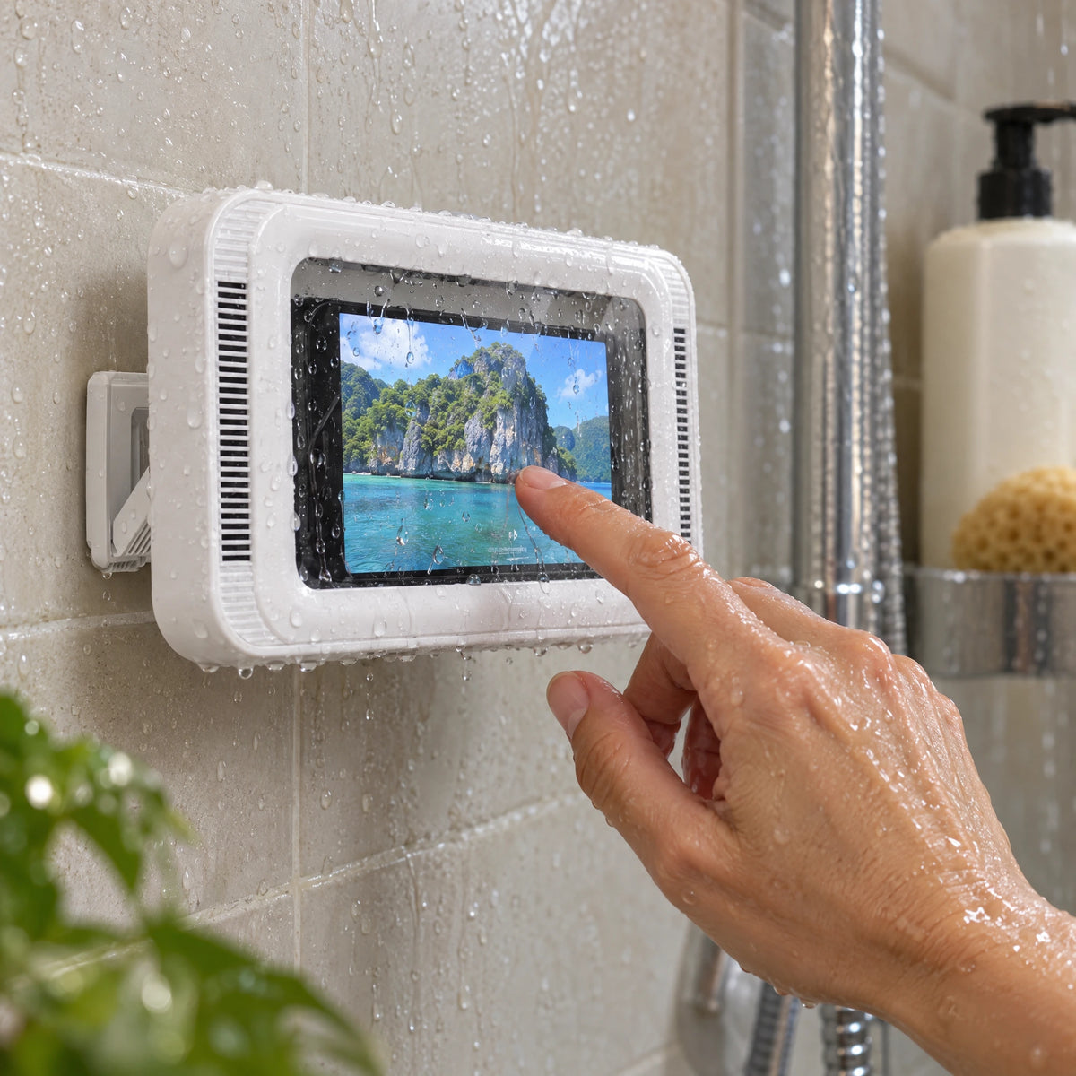 Telefoonhouder voor de douche, draaibaar