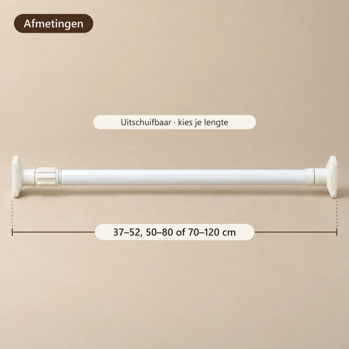 Lengtes van de klemstang: 37–52, 50–80 of 70–120 cm