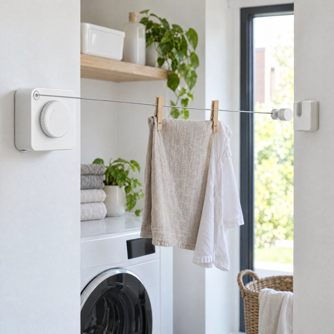 Uittrekbare waslijn voor aan de muur – 420 cm