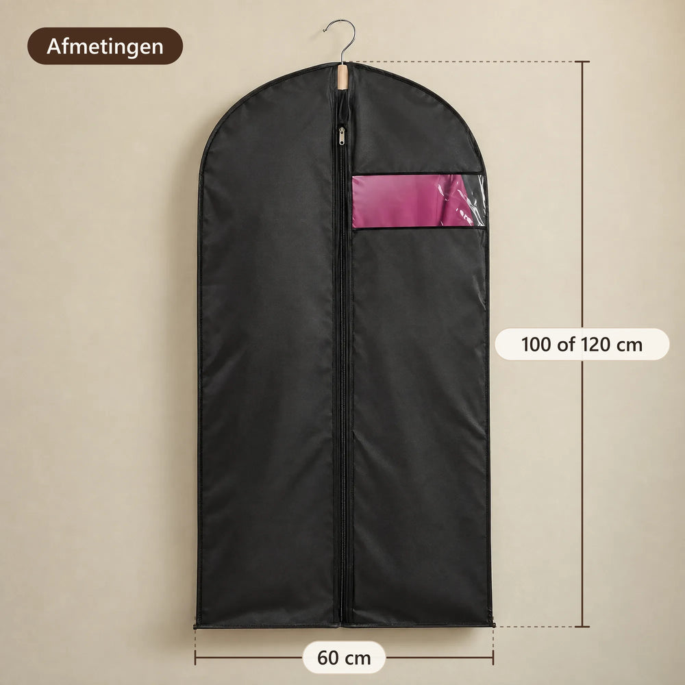 Afmetingen van de kledinghoes: 60 × 100 of 60 × 120 cm